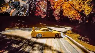 Autumn Drift Touge in a 518HP Supra | Assetto Corsa | Steering Wheel Gameplay