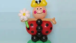 Big happy ladybug of balloons - twisting tutorial (Subtitles)