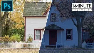 1-Minute Photoshop | How To Turn Day into Night in Photoshop | Photoshop manipulation