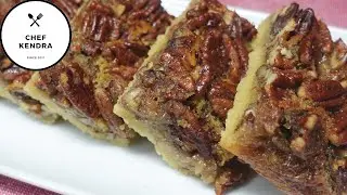 Pecan Pie Bars! Way easier than making pie / Just as delicious