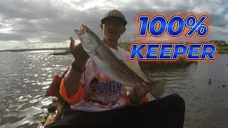 Torrential Down Pour Could Not Stop Me From Catching Fish! SALTWATER HOBIE KAYAK FISHING!