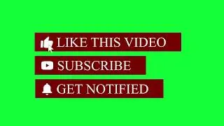 Like Share Subscribe Green Screen No Copyright | Subscribe button green screen | YOUTUBE Bell Icon