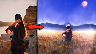 Picsart Manipulation Tutorial - Girl with Dark Mountain | Lightroom Manipulation Editing Tutorial