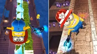 Despicable Me: Minion Rush - Firefighter Minion Freeze Ray Gameplay at Pier 12 & El Macho's Lair