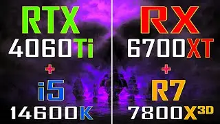RX 6700XT + RYZEN 7 7800X3D vs RTX 4060Ti + INTEL i5 14600K || PC GAMES TEST ||