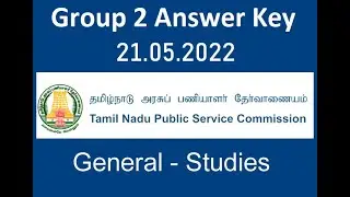 TNPSC Gr II Answer Key 21 05 2022 General - Studies | பொது அறிவு