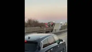 Tractor Trailer Drives off Bridge