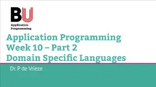 Application Programming 10 (Part 2) – Domain specific languages