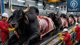 Inside a Giant Black Brahman Bull Factory – Full Leather & Horn Processing Journey