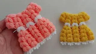 How to crochet mini dress / Crochet face Scrubbies / Easy crochet sponge, shower, bath pouf