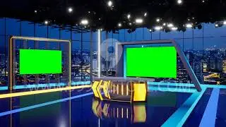 Virtual Set Green Screen 4K - News 70