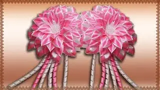 МК/DIY | ЦВЕТОК ИЗ ЛЕНТЫ | КАНЗАШИ СВОИМИ РУКАМИ | KANZASHI FLOWER