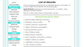 List of Adverbs
