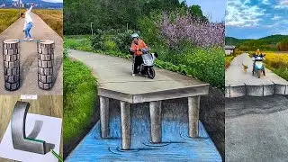 The Best Technique Drawing 3D, Amazing 3D Painting on the Road