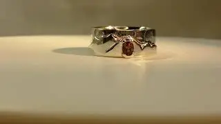 2024-035 VESTRAHORN MOUNTAIN BAND , Men's Ring, Colour Change Alexandrite Gemstone,  Mountain design
