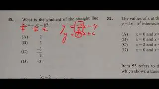 Questions 48 & 49 of 60|January 2022 Multiple Choice| Finding gradient and evaluating functions