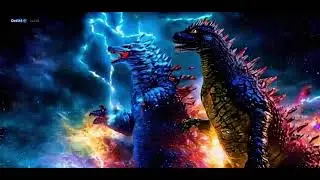 Godzilla blue and Godzilla rainbow