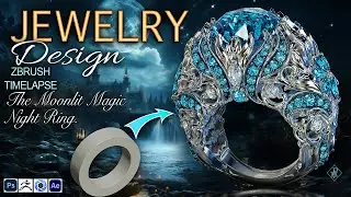 A Magic Moonlit Blue Ring. #art  #artist  #myart #designers #sculpture #zbrush  #artistry #digital