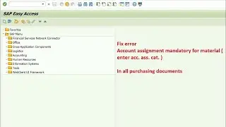 Fix error Account assignment mandatory for material (enter acc. ass. cat.)