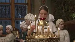 Ночная служба на праздник Рождество Христово в монастыре