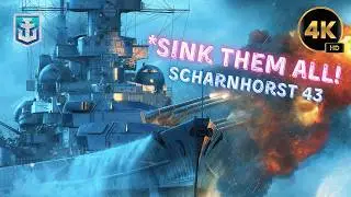 6 KILLS - Battleship SCHARNHORST - WOWS Replay - World of Warships