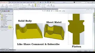 how to convert solid body to sheet metal in solidworks | SolidWorks Tutorial