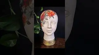 Creepy Mannequin Head Gets a Floral Makeover! #painting #makeover #upcycle #diy #dixiebellepaint
