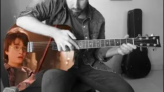 harry potter theme, but he's just chilling on my guitar