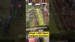 Timelapse of a massive 1,500-figure medieval wargame using 28mm Wars of the Roses figures #Shorts