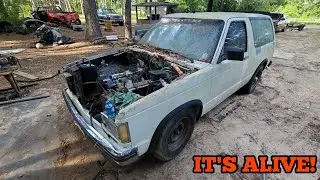 First Start Of The 383 Blazer!