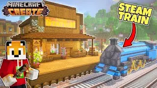 I built an EPIC STEAM TRAIN in Minecraft Create Mod