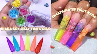 SUMMER JELLY ENCAPSULATED FRUIT NAILS 🍋🍇 Kiara Sky Jelly Tints Gels | Acrylic Nails Tutorial