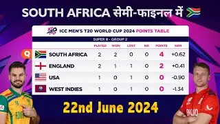T20 World Cup 2024 Points Table | Super 8s Points Table after ENG vs SA