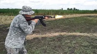 Full auto AK. Installed AKFF - AK Friendly Face Kit. Practical shooting.