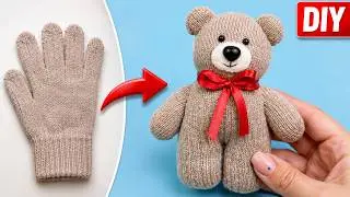 🐻 I made a very Cute Teddy Bear out of just one glove 💛 It’s easy to do, you can do it!