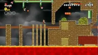 NSMBW Custom Level [9 keys] Mt. Vesuvio Dragon Coaster Frenzy [v2]