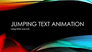 Jumping Text Animation Effect | HTML CSS
