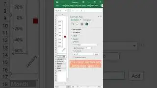 Colorful value axis with symbols for positive and negative numbers in Microsoft Excel