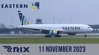 Planespotting Riga Int’I Airport Riga RIX/EVRA, Lading Eastern Airlines N771KW b777-200 11.11.2023
