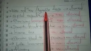 Allowable and non - allowable expenses to note (Business income ETAX 