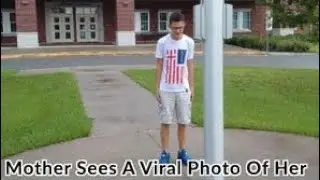 Mother Sees A Viral Photo Of Her Son Standing At Flagpole, She Immediately Bursts Into Tears