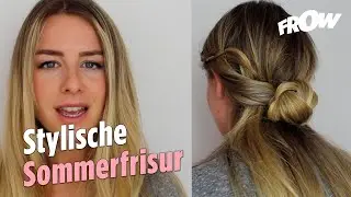 Halboffener Flechtdutt für warme Tage
