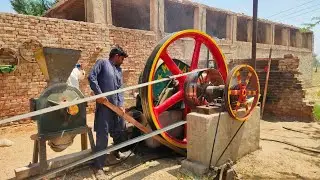 35 HP Heavy Diesel Engine Start With 70 Cc Bike Engine - Diesel Engine Amazing Sound