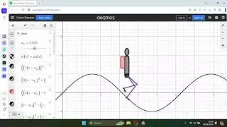 Walking Robot Simulation Purely using Mathematics Formula run by Desmos Calculator Software