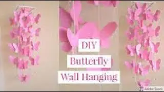 DIY | PAPER BUTTERFLY WALL DECOR | Paper Wind chime