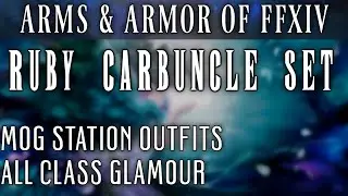 Ruby Carbuncle Set on All Races/Genders with Dyes (FFXIV Mog Station)
