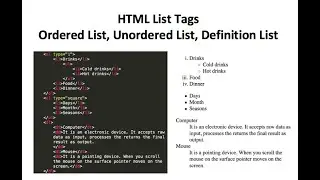 HTML list tags