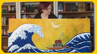 Storytime & painting the great wave off Kanagawa