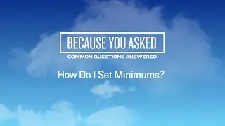 G3X Touch: How Do I Set Minimums?