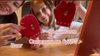 Вышиваем новогодние варежки. Операции не будет. Влог